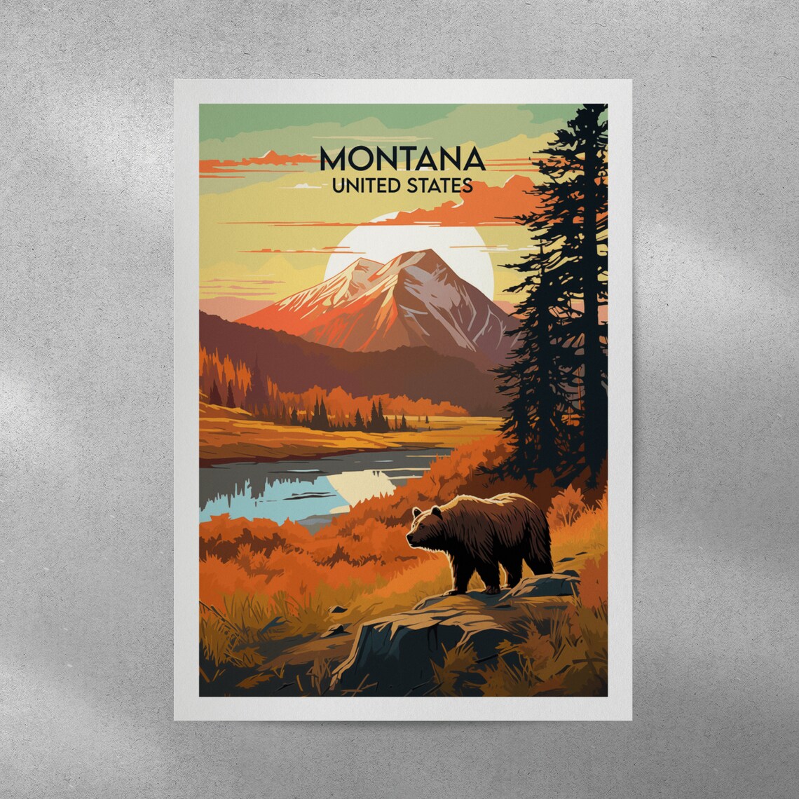 Montana Travel Poster, United States Custom Print - Image 5