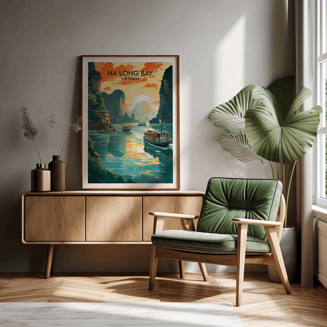 Ha Long Bay Travel Poster, Vietnam Custom Gift - Image 2