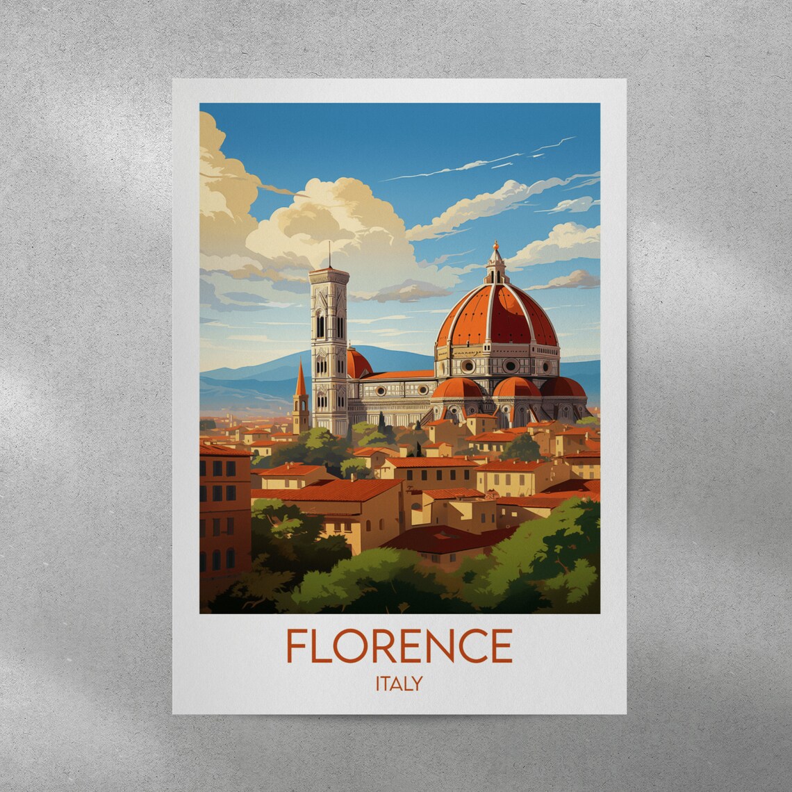 Florence Travel Poster, Italy Custom Personalised - Image 4
