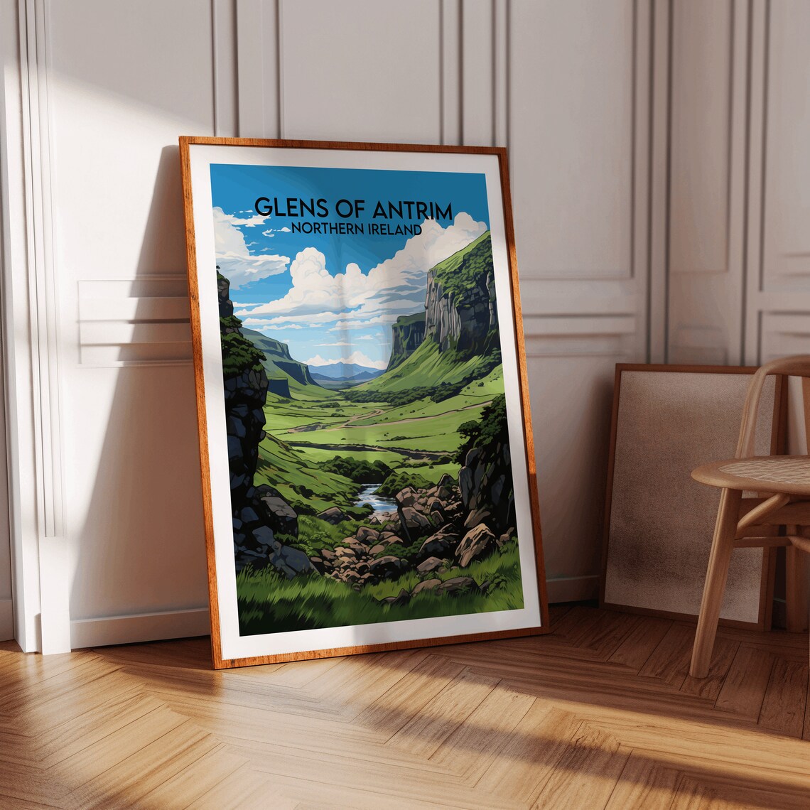 Glens of Antrim Northern Ireland Rocky Stream Mountain Art Poster - Image 2