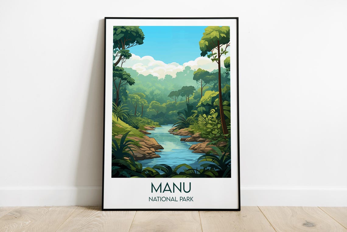 Manu National Park Amazon River Rainforest Peru Travel Poster