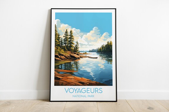 Voyageurs National Park Blue Lake Rocky Shore Pine Forest Poster