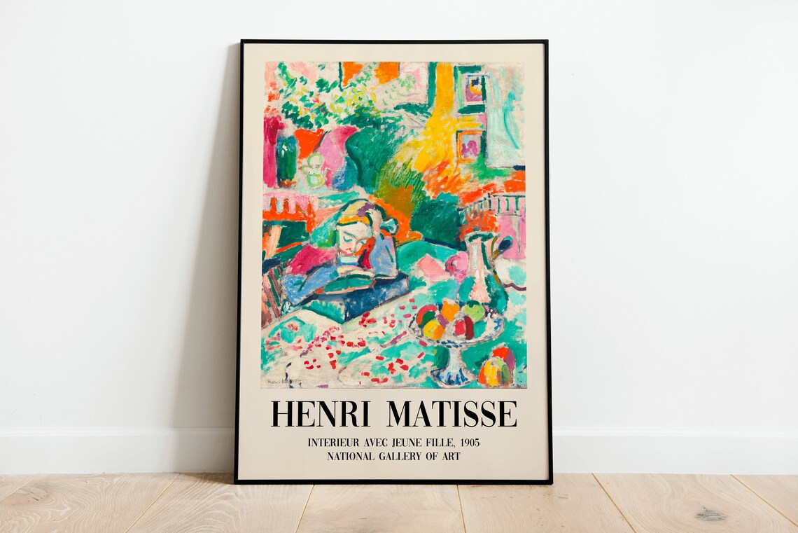Matisse Girl Reading Modern Exhibition Art Print