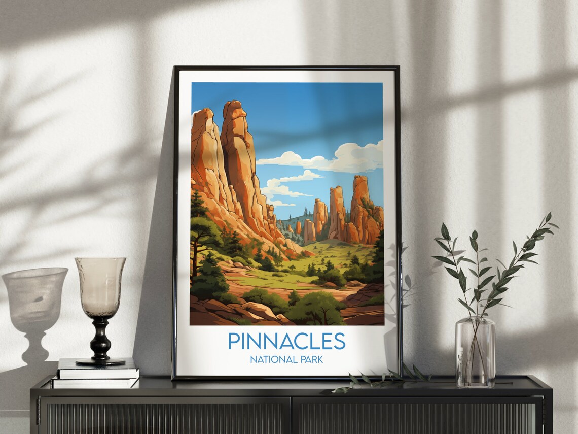 Pinnacles National Park Volcanic Spires Blue Sky Travel Poster - Image 5