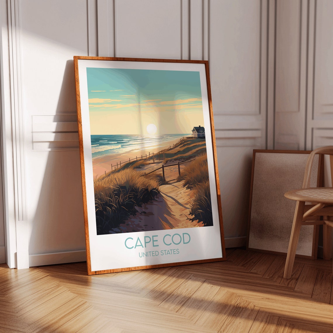 Cape Cod United States Sunset Dune Path to the Beach Travel Poster - Image 2
