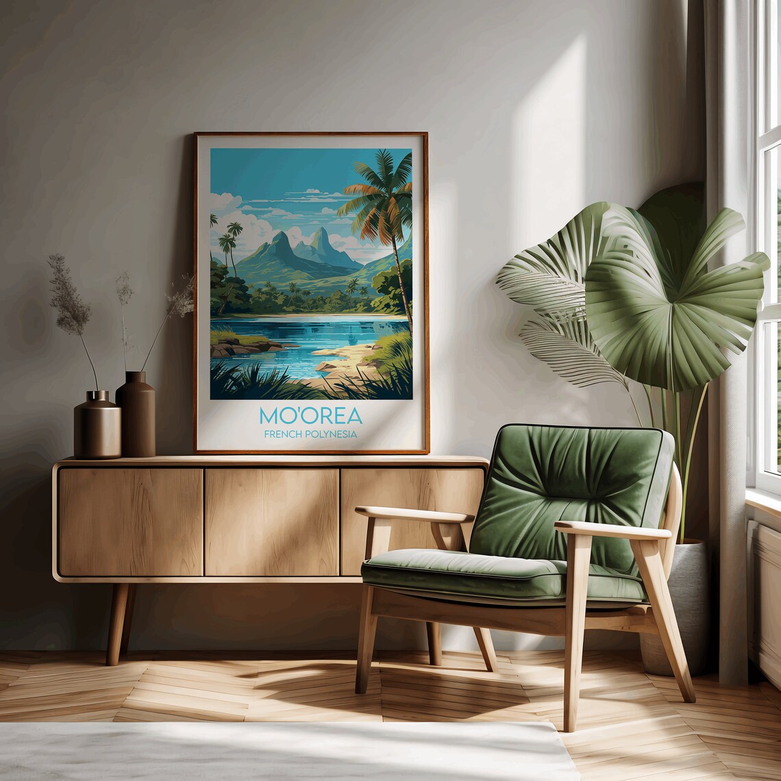 Moorea Travel Poster, French Polynesia Custom - Image 2