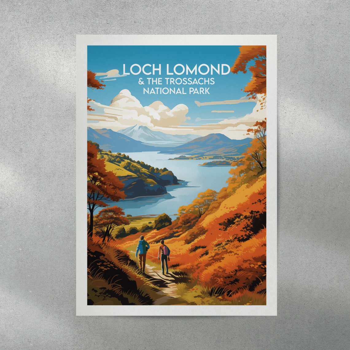 Loch Lomond and the Trossachs Scotland Autumn Lake Travel Poster - Image 4
