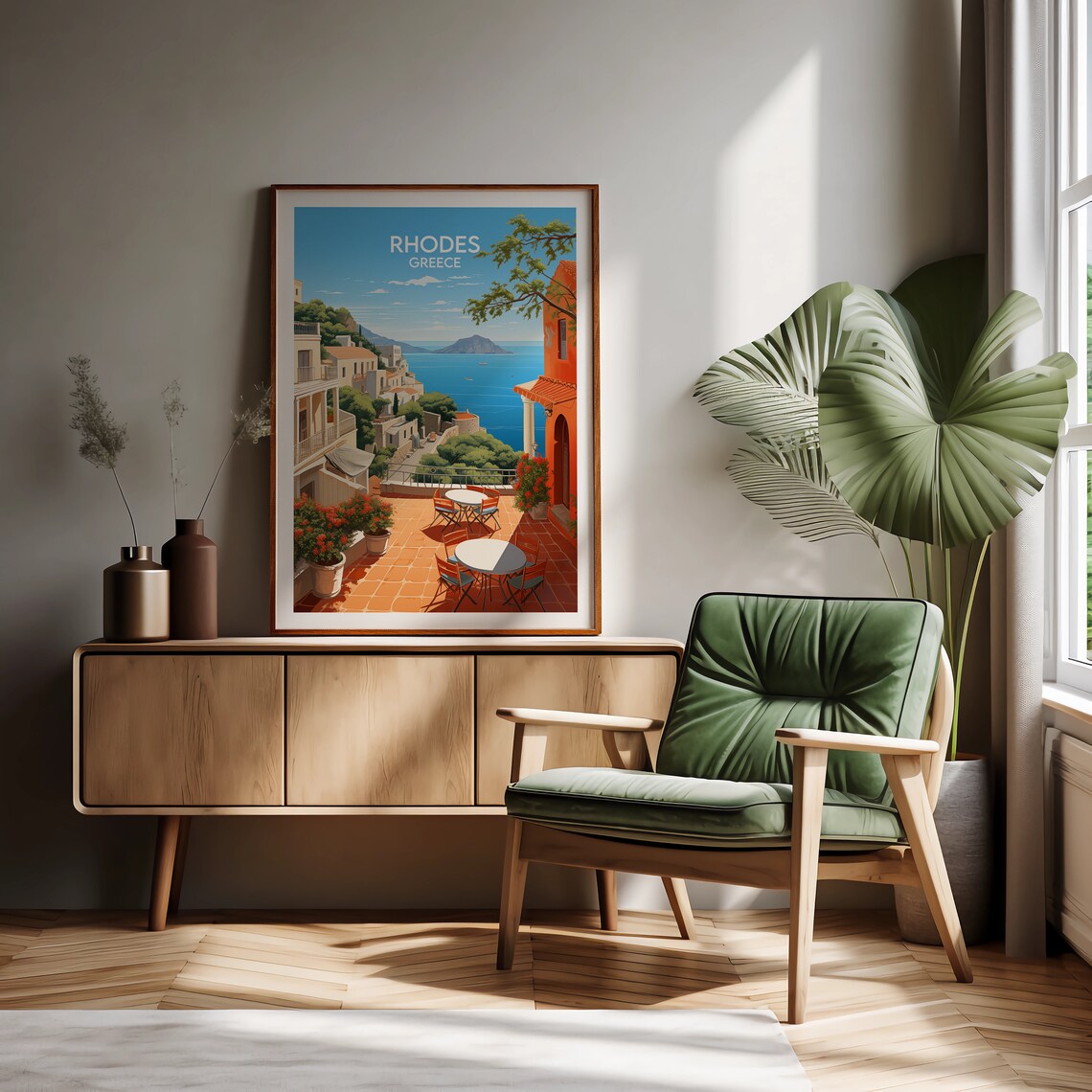 Rhodes Travel Poster, Greece Custom Personalised - Image 2