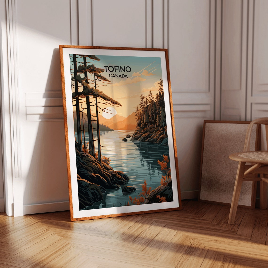 Tofino Canada Coastal Sunset Pine Forest Vintage Travel Poster - Image 4