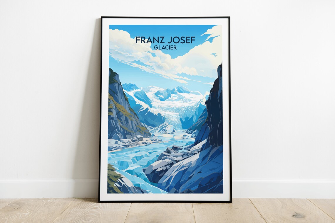 Franz Josef Glacier New Zealand Travel Poster