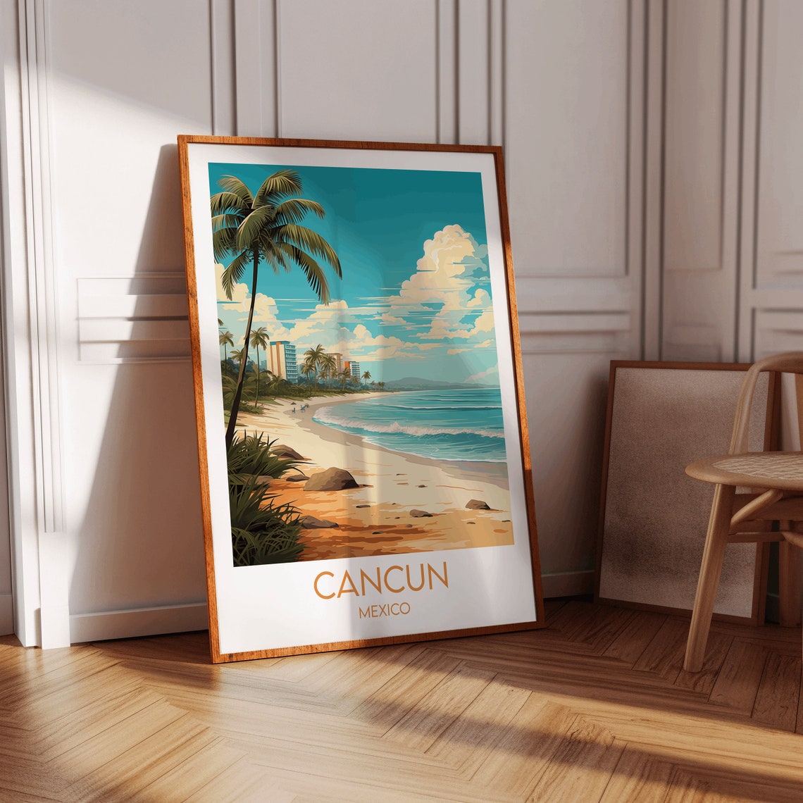 Cancun Travel Print Mexico Poster Custom Personalised Wedding Birthday Gift - Image 3