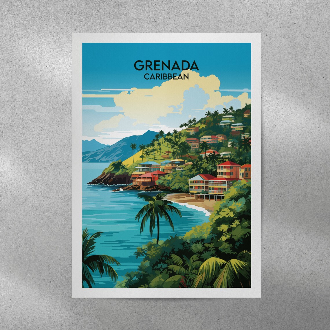 Grenada Travel Poster, Caribbean Custom Personalised - Image 3