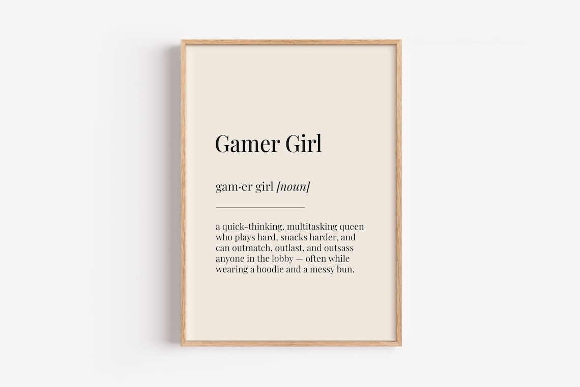 Gamer Girl Definition Poster, Funny Gift For Her