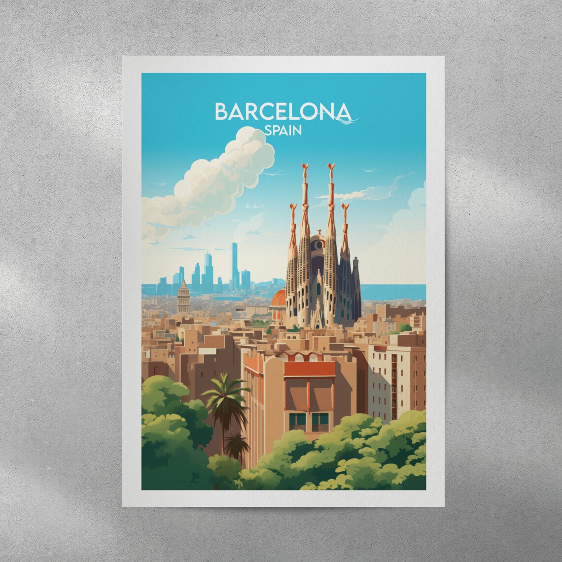 Barcelona Custom Personalised Travel Poster - Image 5