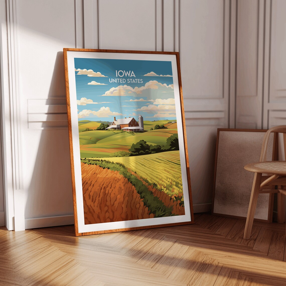 Iowa United States Countryside Barn Harvest Fields Travel Poster - Image 2