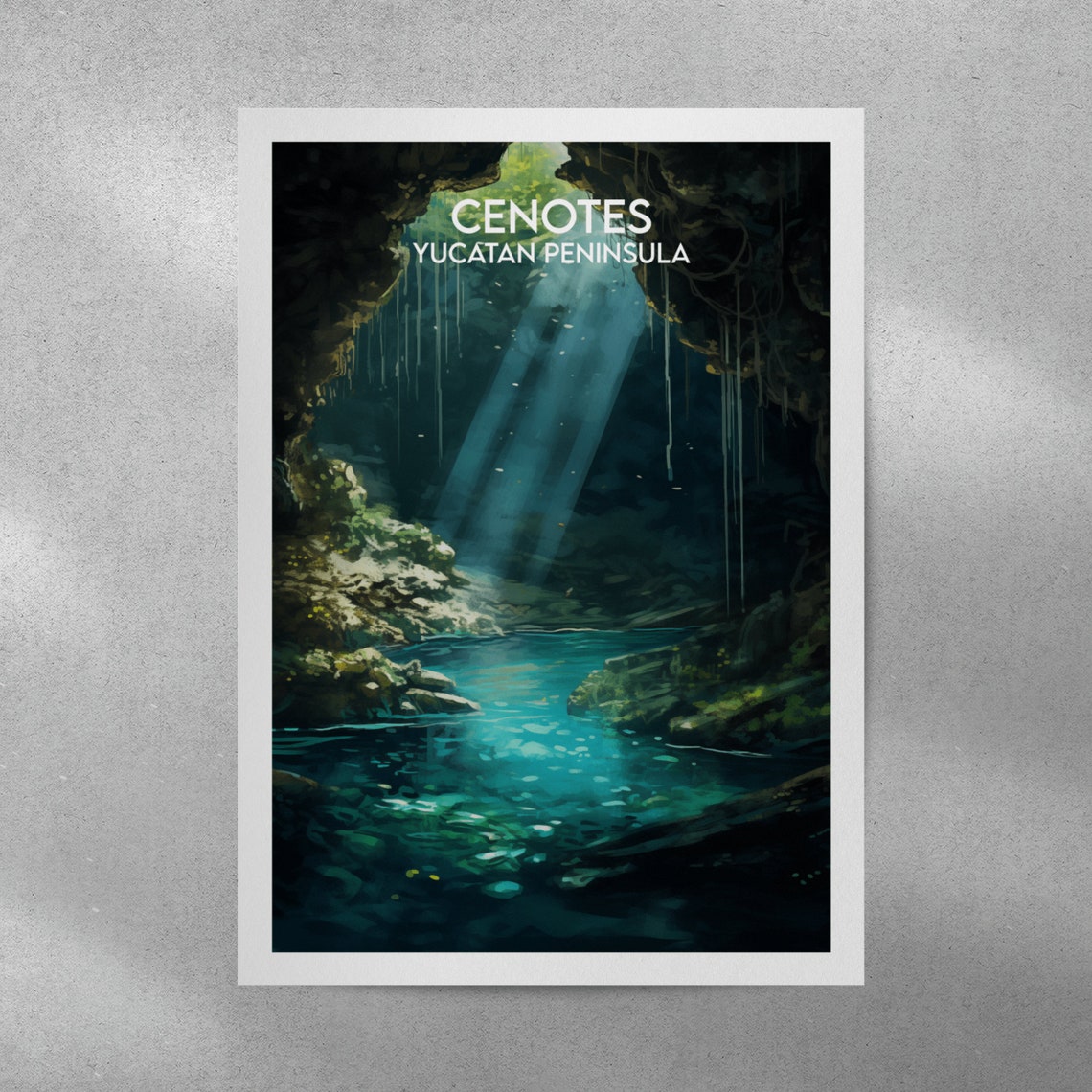 Cenotes Travel Print Mexico Poster Custom Personalised Wedding Birthday Gift - Image 3