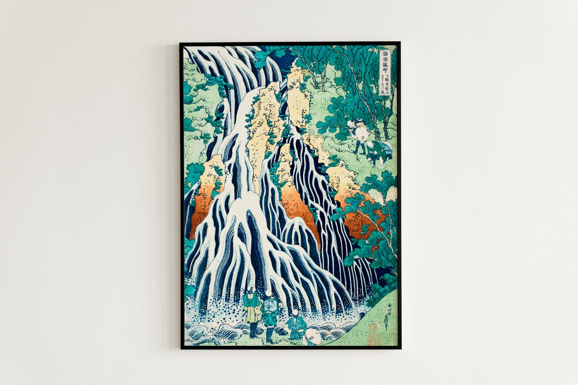 Hokusai Waterfall Japanese Woodblock Nature Art Landscape Poster - Image 3