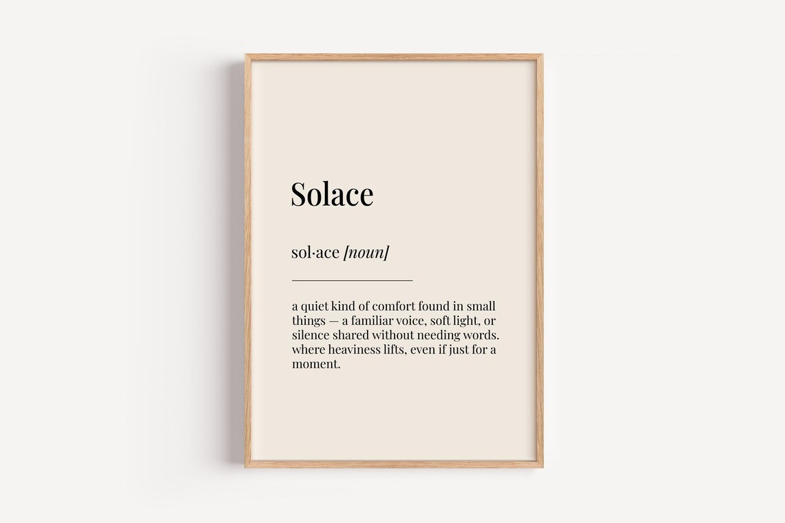 Solace Definition Print, Funny Gift For Him Her
