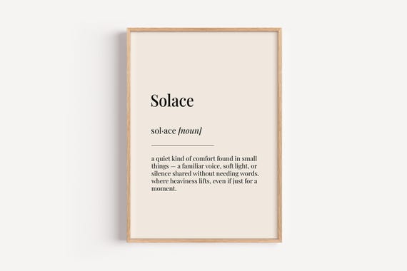 Solace Definition Print, Funny Gift For Him Her