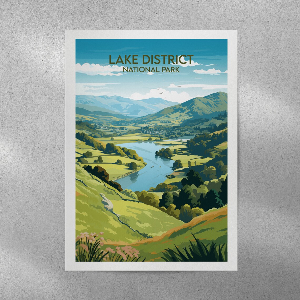 Lake District National Park Travel Poster, England UK - Image 2