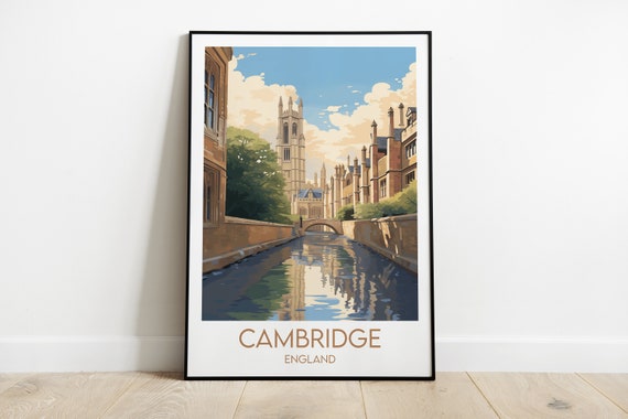 Cambridge Travel Print England UK Travel Poster