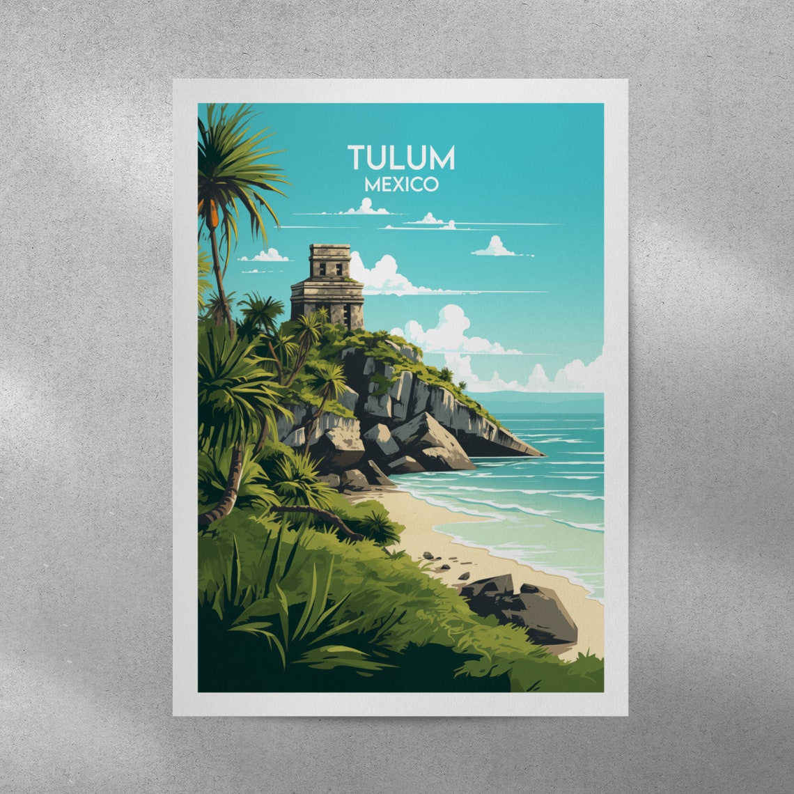 Tulum Travel Print Mexico Poster Custom Personalised Wedding Birthday Gift - Image 4