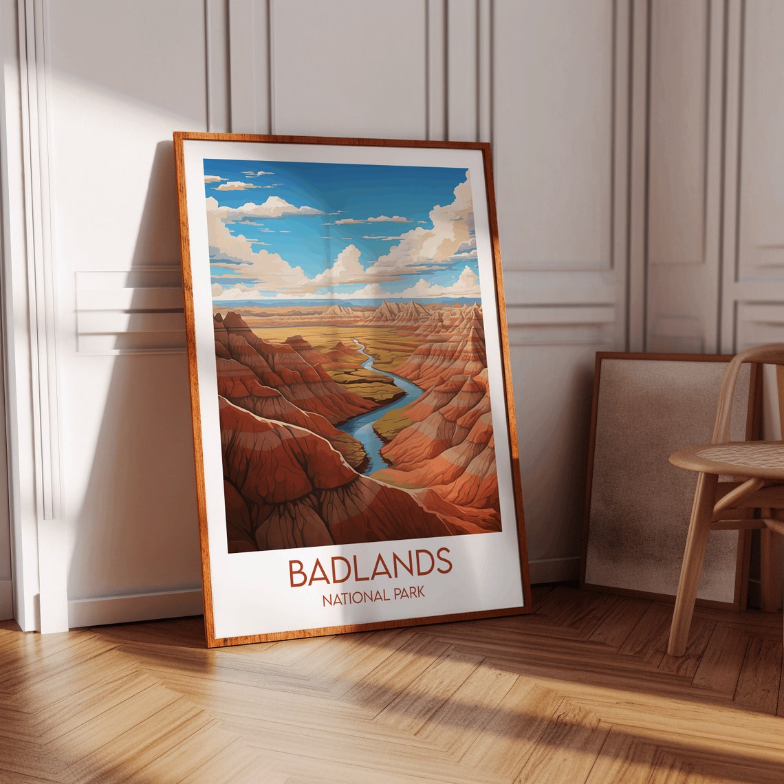 Badlands National Park River Valley Overlook Panoramic Travel Poster - Image 2