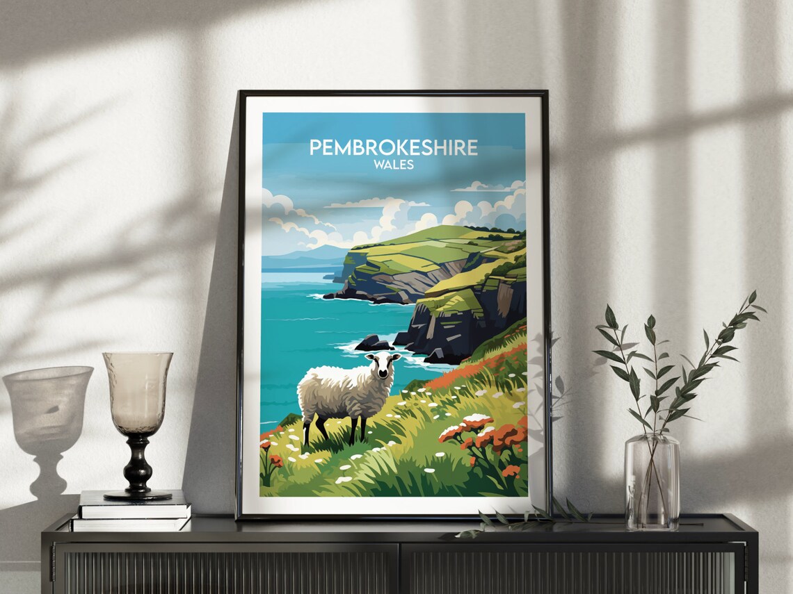 Pembrokeshire National Park Travel Poster, Wales - Image 3