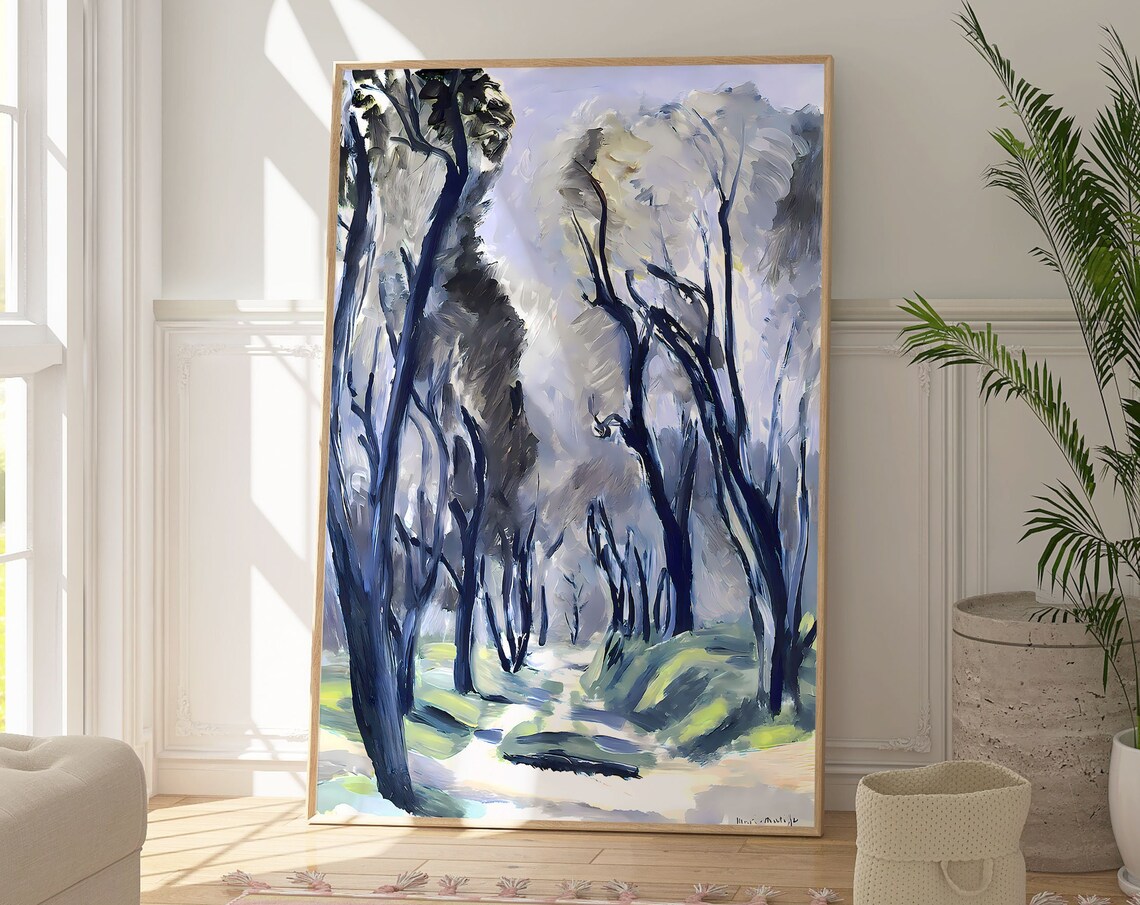 Henri Matisse Avenue Of Olive Trees 1920 Misty Blue Forest Landscape Poster