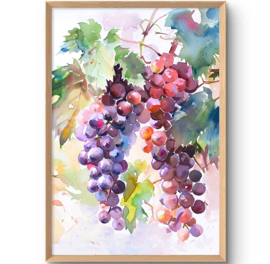 Grape Watercolor Style Kitchen Art Print