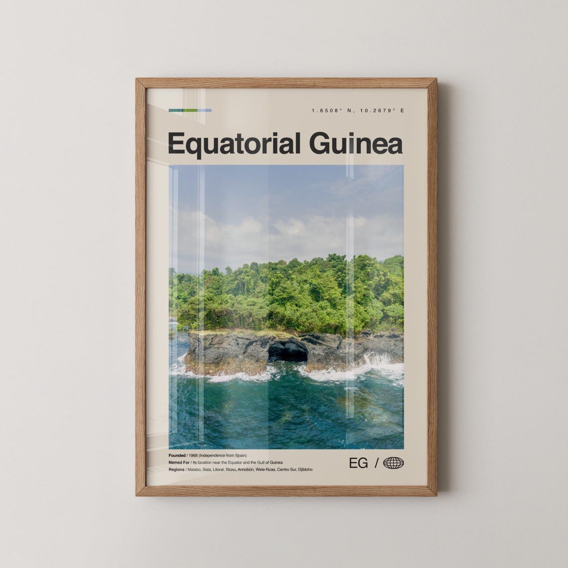 Equatorial Guinea Tropical Coast Photo Travel Poster With Cliffs