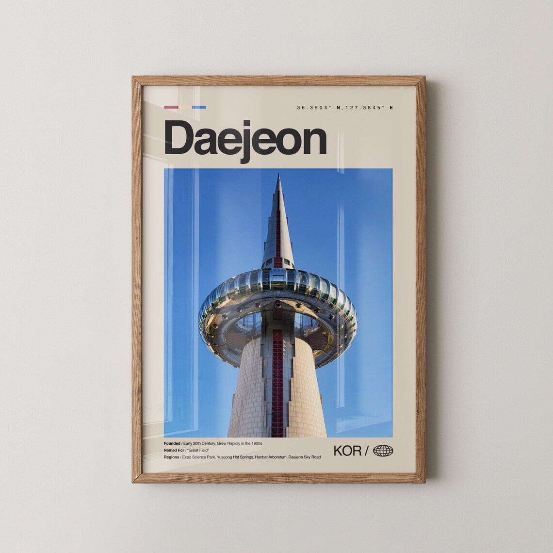 Daejeon South Korea Futuristic Expo Tower Photo Travel Poster