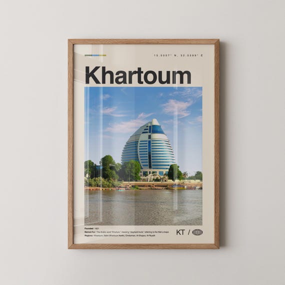 Khartoum Print Wall Art Poster Photo Dcor Map Sudan