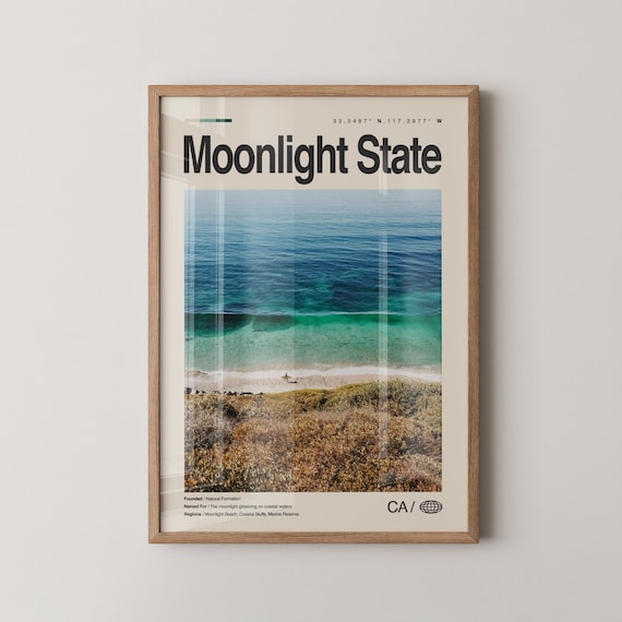 Moonlight State Beach Turquoise Ocean Coastal California Poster
