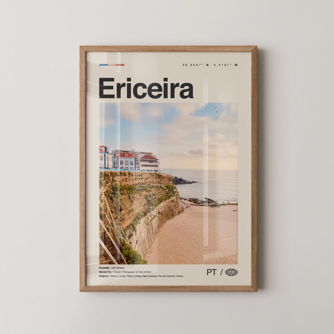Ericeira Portugal Surf Coast Travel Print Modern Minimalist Decor