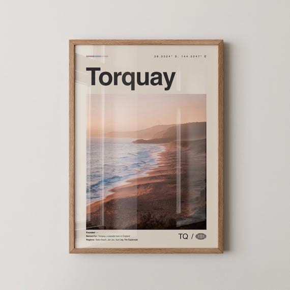 Torquay Print Wall Art Poster Photo Dcor Map Australia