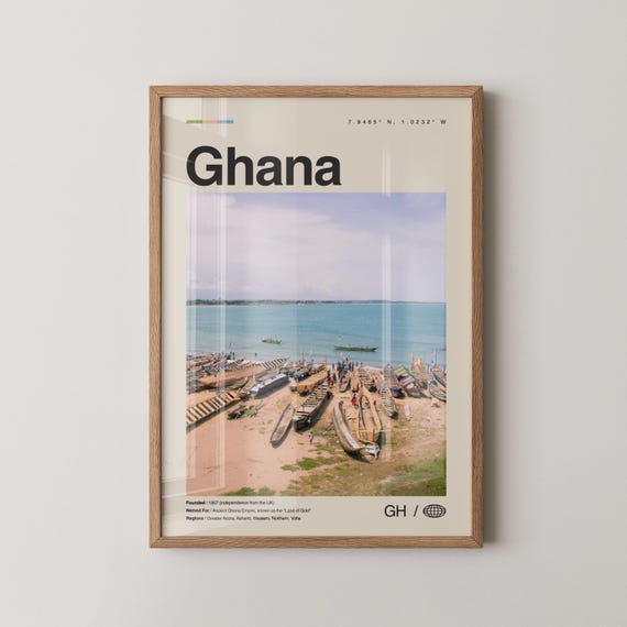 Ghana Print No 1 Wall Art Poster Photo Decor Country Accra Africa