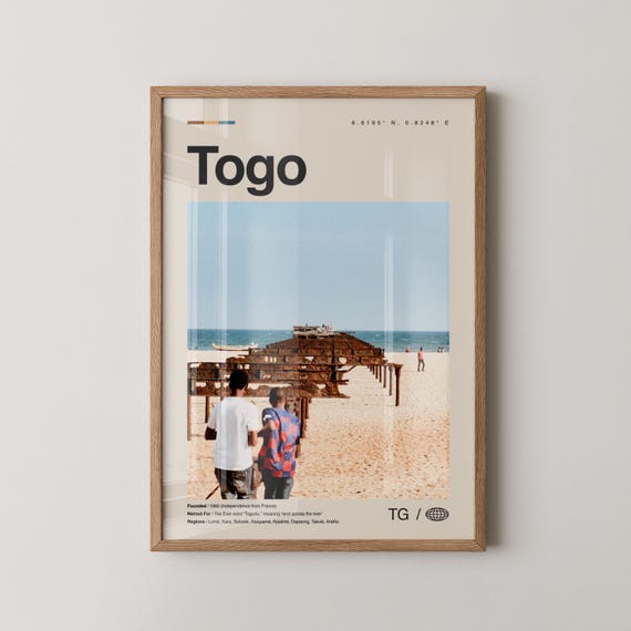 Togo Print Wall Art Poster Photo Decor Togolaise Togolese Lom Lome Africa