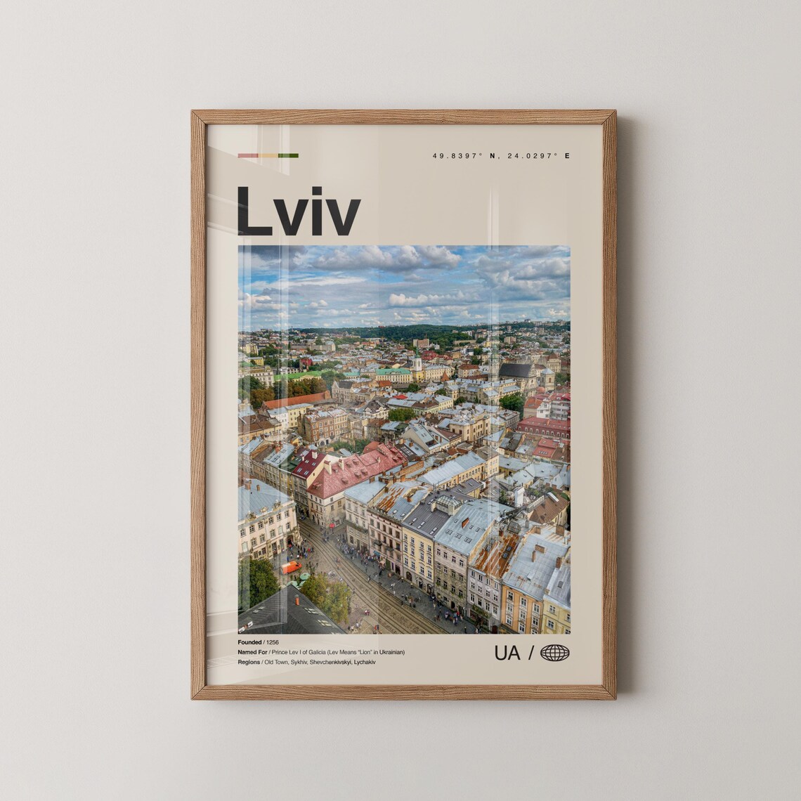 Lviv Ukraine Minimalist Travel Coordinates Old Town Photo Poster