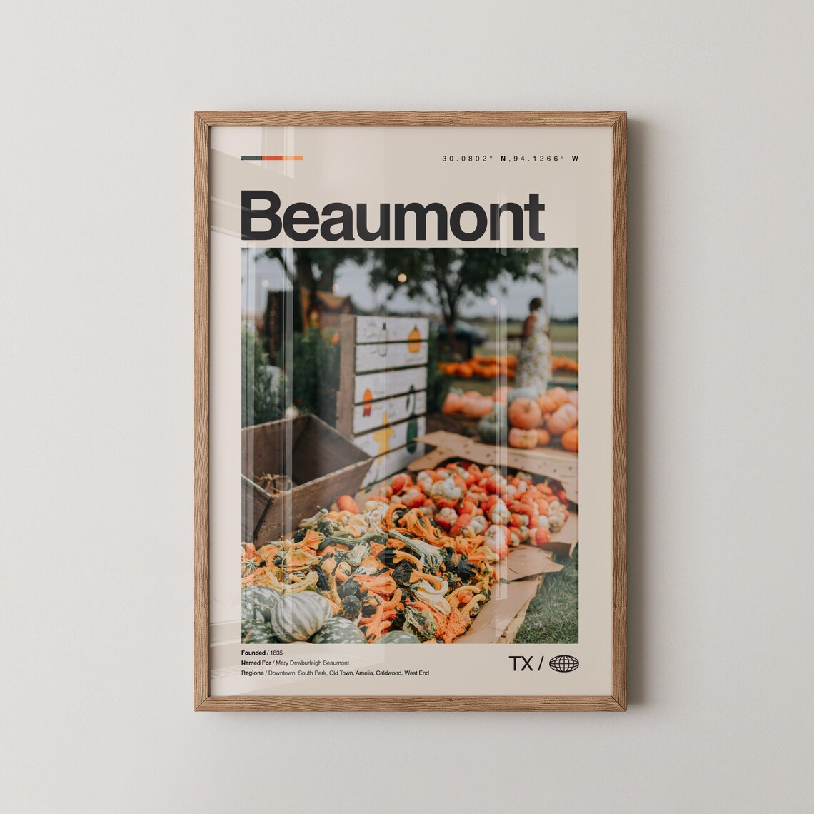 Beaumont Print Wall Art Poster Photo Dcor Map Texas