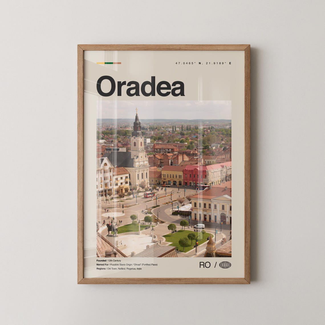 Modern Oradea Romania Historic City Center Photo Travel Poster