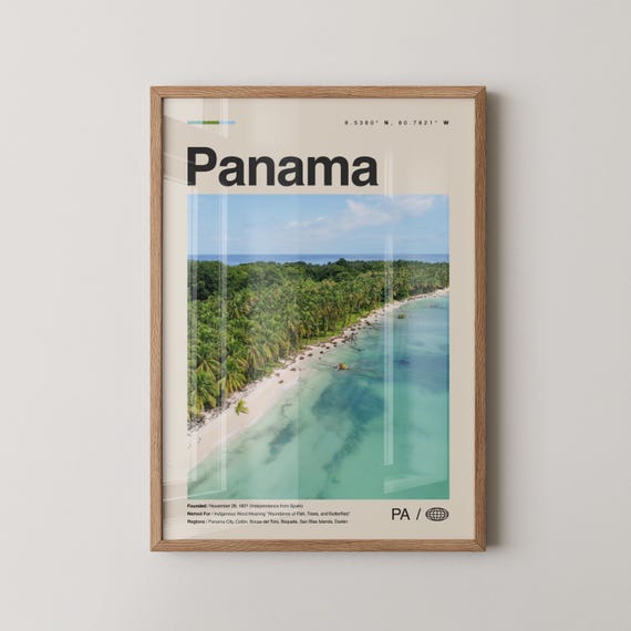 Panama Print No 1 Wall Art Poster Photo Decor Country Central America