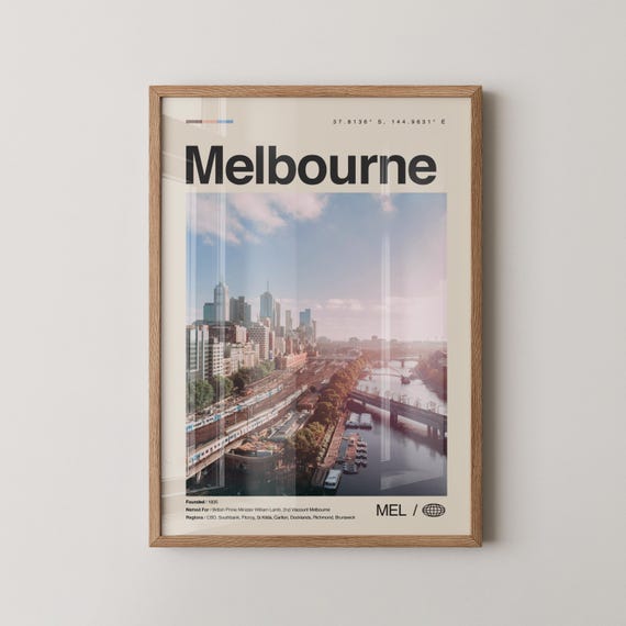 Melbourne Print Australia No 3 Wall Art Poster Photo Decor Victoria