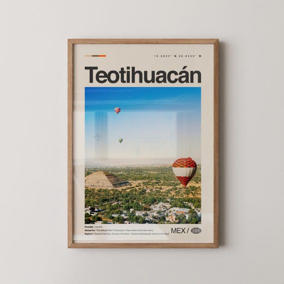 Teotihuacan Print Mexico Wall Art Poster Photo Pyramid Of The Sun Moon Temple