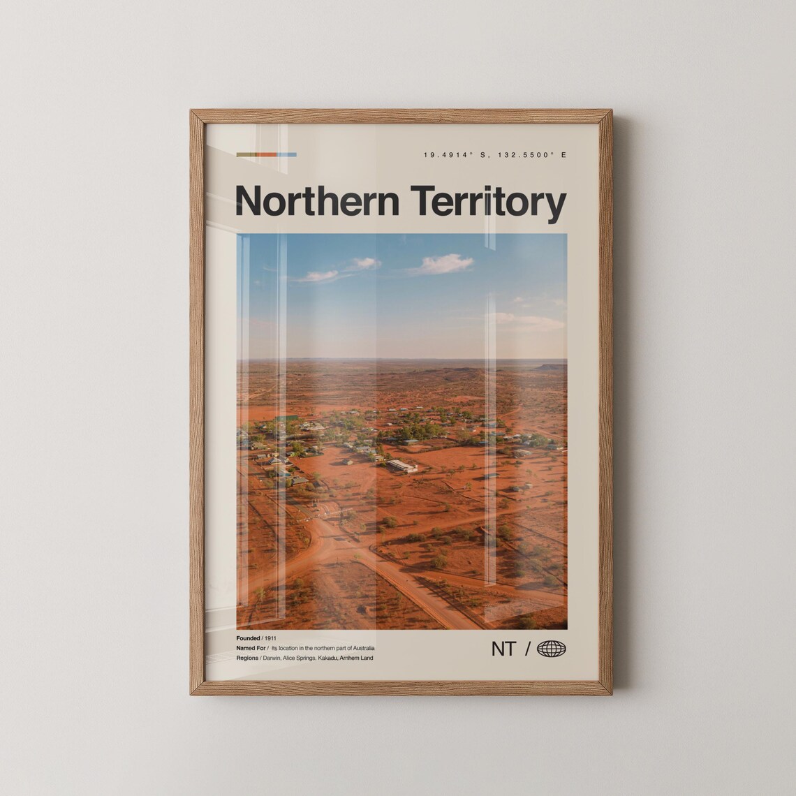 Northern Territory Aerial Red Outback Desert Poster of Australia