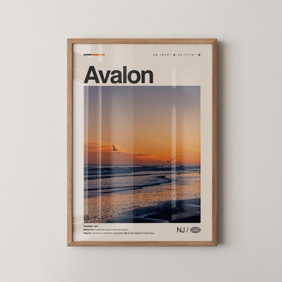 Avalon Print Wall Art Poster Photo Dcor Map New Jersey