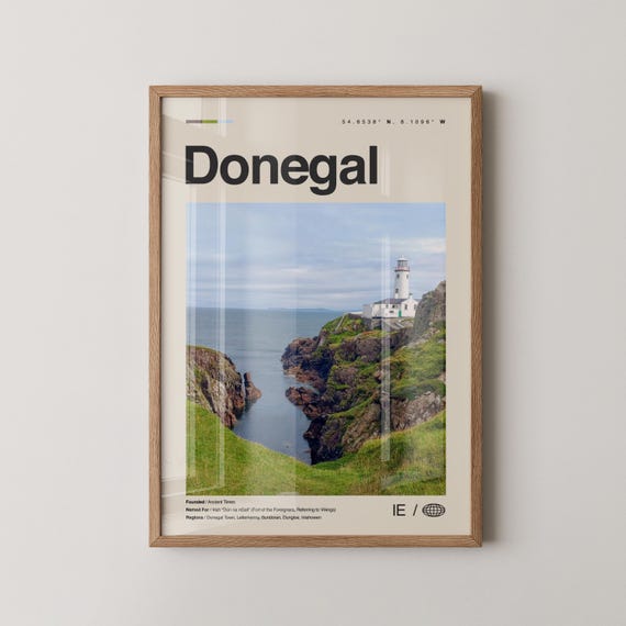 Donegal Print Wall Art Poster Photo Dcor Map Ireland