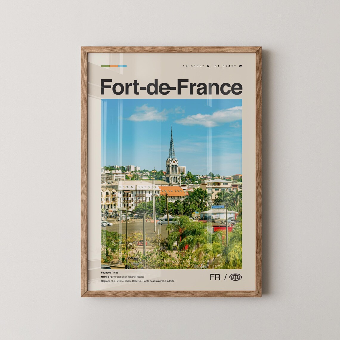 Fort-de-France Martinique Cathedral City View Travel Photo Poster