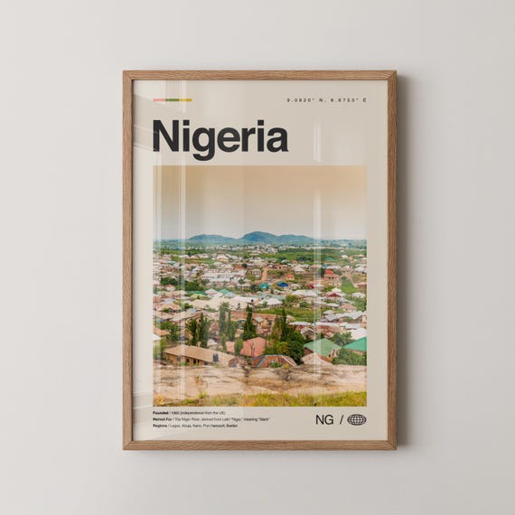Nigeria Print No 2 Wall Art Poster Photo Decor Nijeriya Abuja Lagos