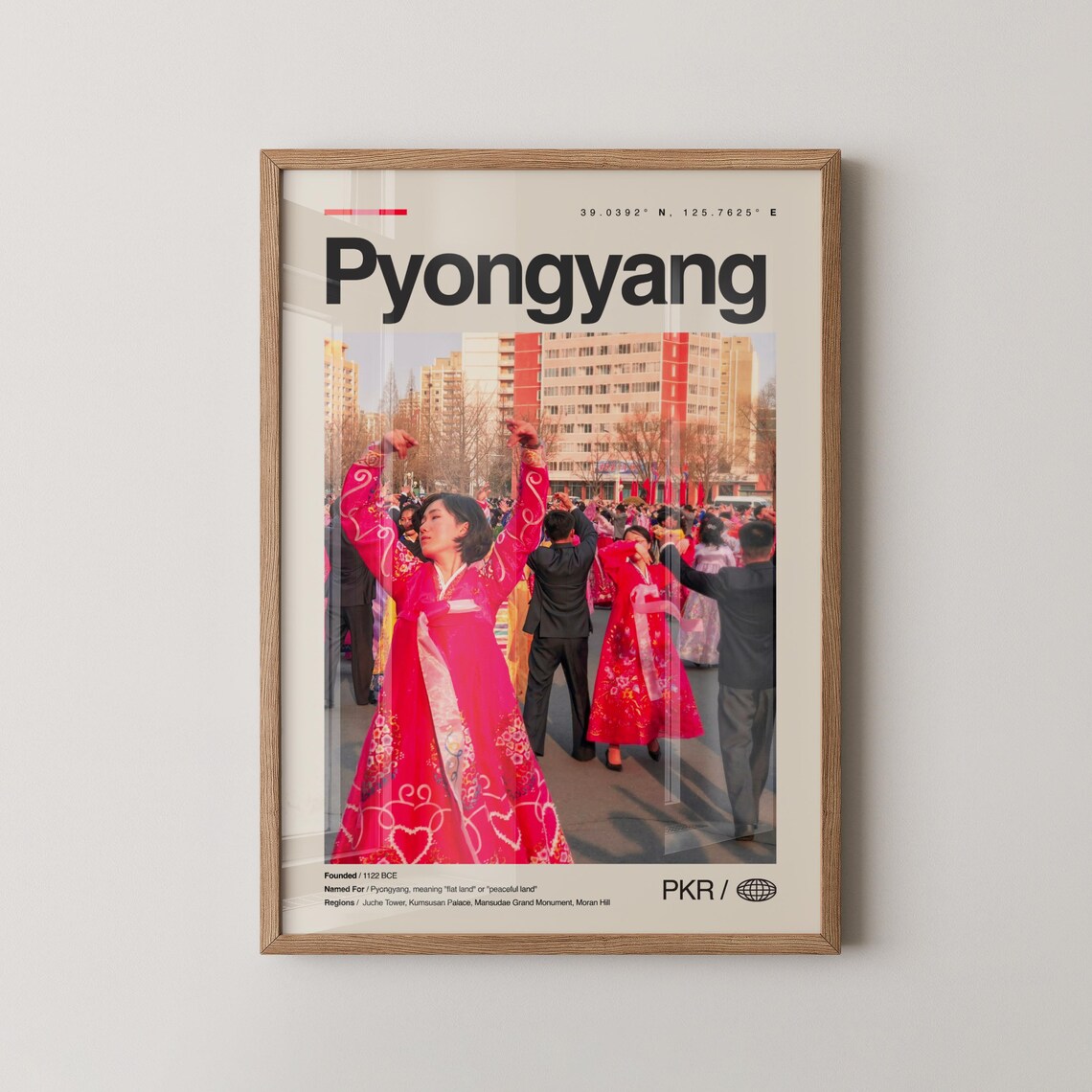 Pyongyang North Korea Traditional Dancers Photo Travel Poster